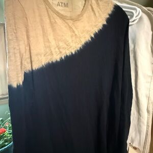 ATM Anthony Thomas Melillo Tan and Black Midi Dress